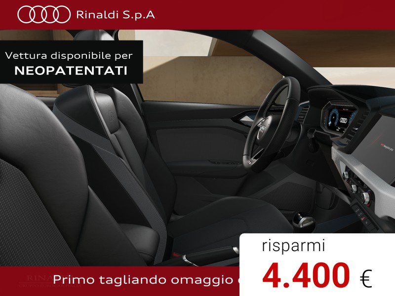 Audi A1 sportback 30 1.0 tfsi identity black 116cv s-tronic