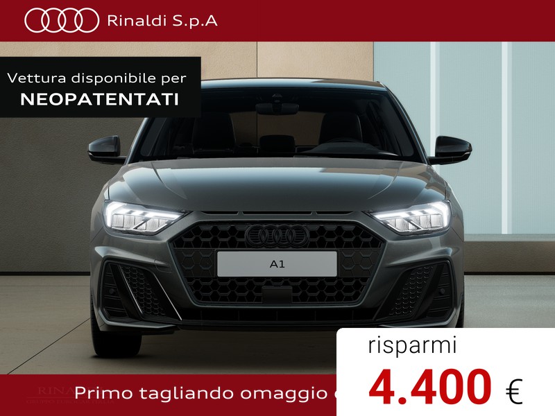 Audi A1 sportback 30 1.0 tfsi identity black 116cv s-tronic