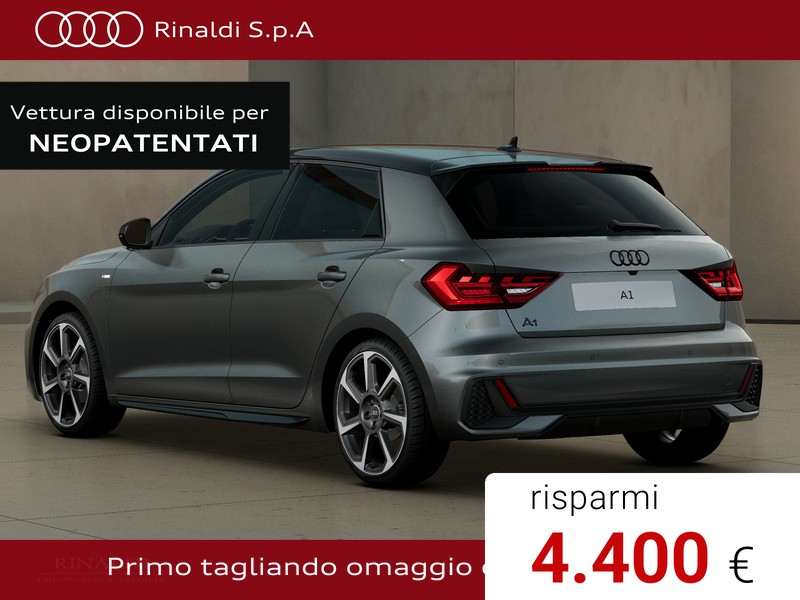 Audi A1 sportback 30 1.0 tfsi identity black 116cv s-tronic